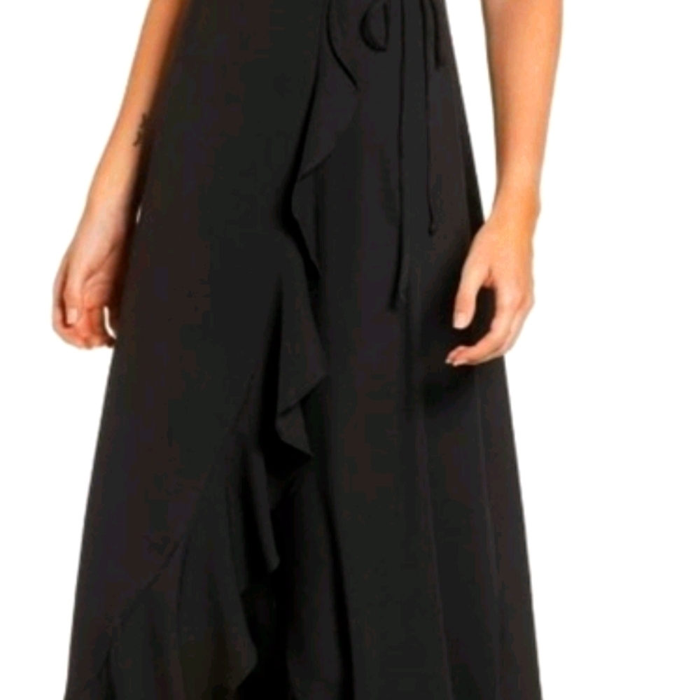 Ralph Lauren Stripe Wrap Deep V Neck dress